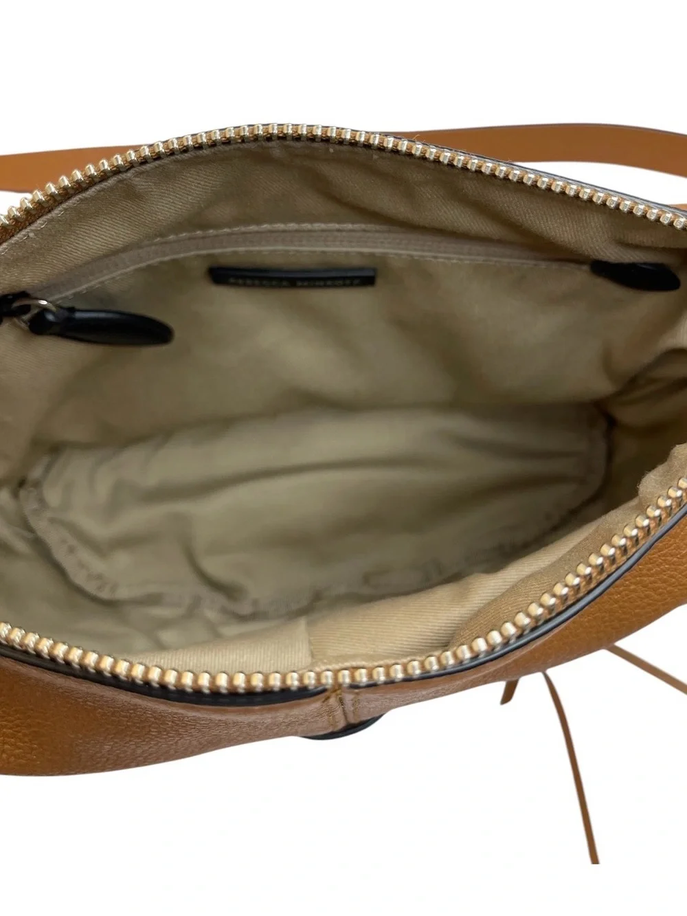Rebecca Minkoff Small Julian Crossbody Bag Tan Silver Hardware Boho